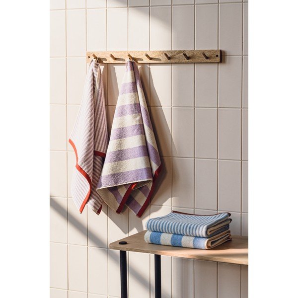 Asciugamano tipo terry marrone/color crema in cotone 50x80 cm Gobo – noo.ma-image-4