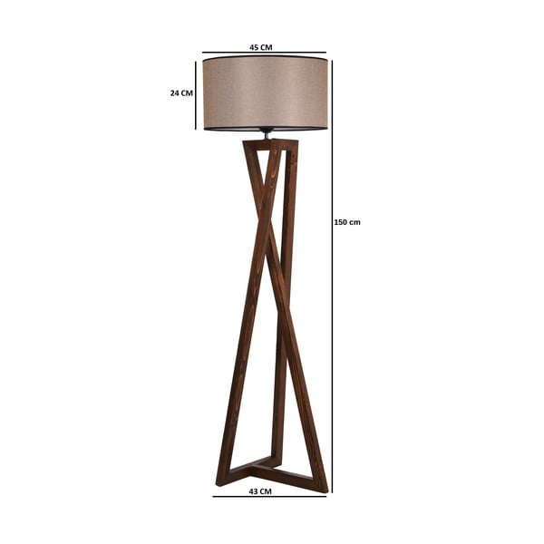 Lampada da terra marrone con paralume in tessuto (altezza totale 149 cm) Maçka – Opviq lights-image-3