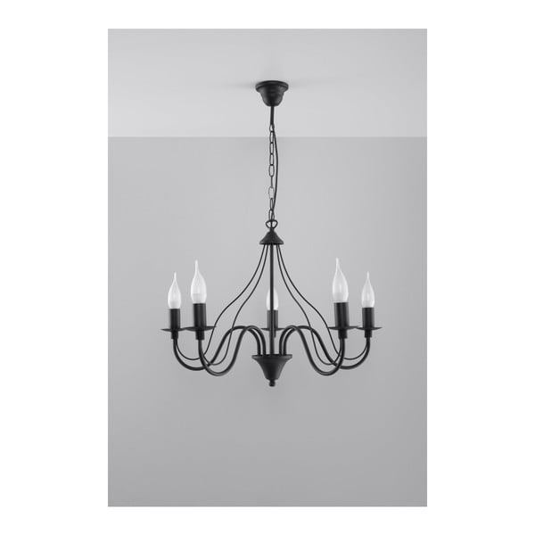 Lampada a sospensione nera 5 Fiorano - Sollux-image-4