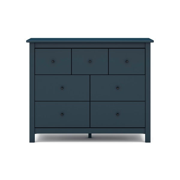 Cassettiera bassa blu scuro in legno di pino 110x80 cm Misti - Marckeric