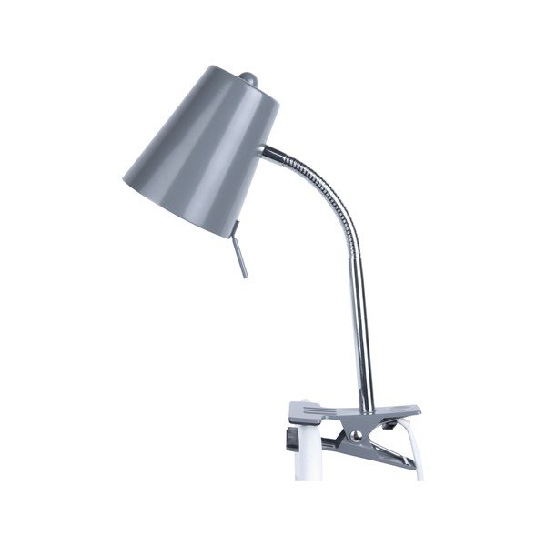Šedá stolní lampa se sponou k uchycení Leitmotiv Z