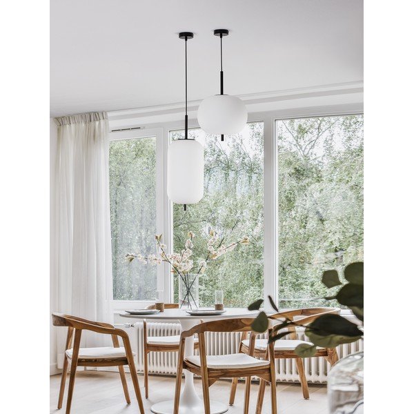 Lampadario bianco/nero in vetro ø 22 cm Lato – Nova Luce-image-1