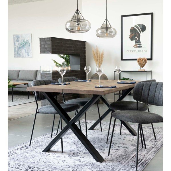 Tavolo da pranzo con piano in rovere massiccio Fumé, 140 x 95 cm Toulon - House Nordic-image-1