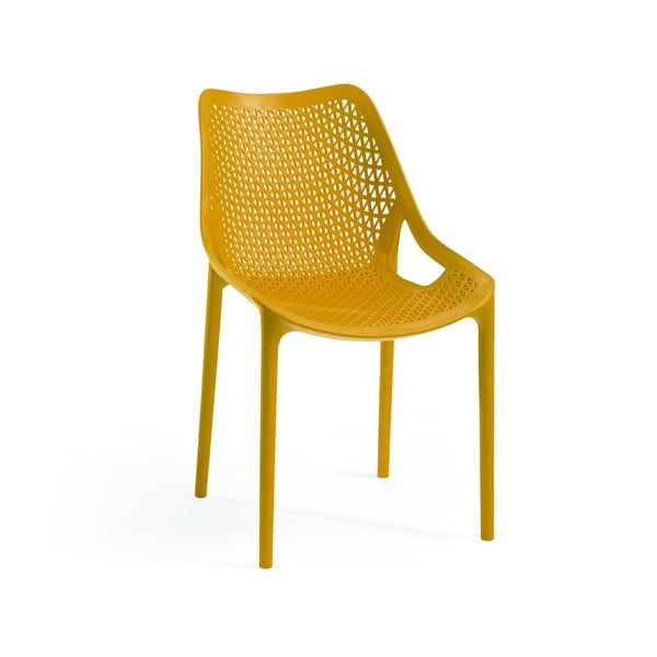 Sedia da giardino in plastica gialla Bilros - Rojaplast