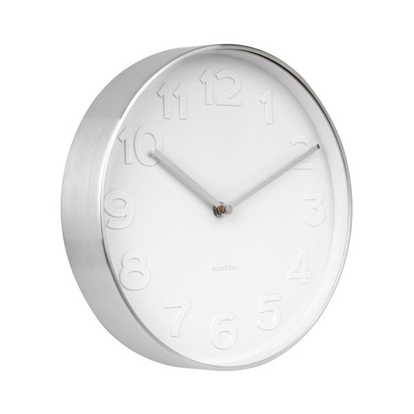 Nástěnné hodiny s detaily ve stříbrné barvě Karlsson Mr. White, ⌀ 28 cm-image-1