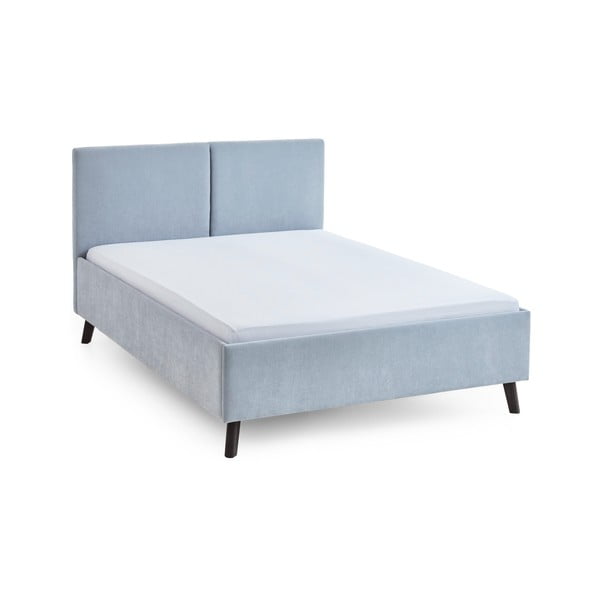 Letto matrimoniale imbottito azzurro con rete inclusa 140x200 cm Piano – Meise Möbel