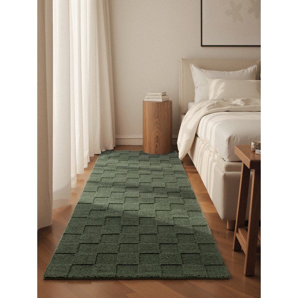 Passatoia verde scuro in lana tessuta a mano 80x200 cm Scala – Villeroy&Boch-image-1