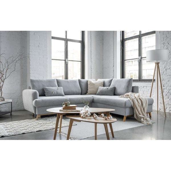 Divano angolare grigio chiaro allungabile/con contenitore (con penisola a destra/a L) Scandic Lagom – Miuform-image-4