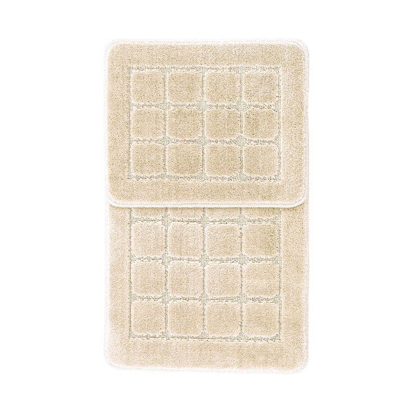 Set di tappetini per il bagno color crema 2 pz 50x80 cm Kareli – Foutastic-image-2