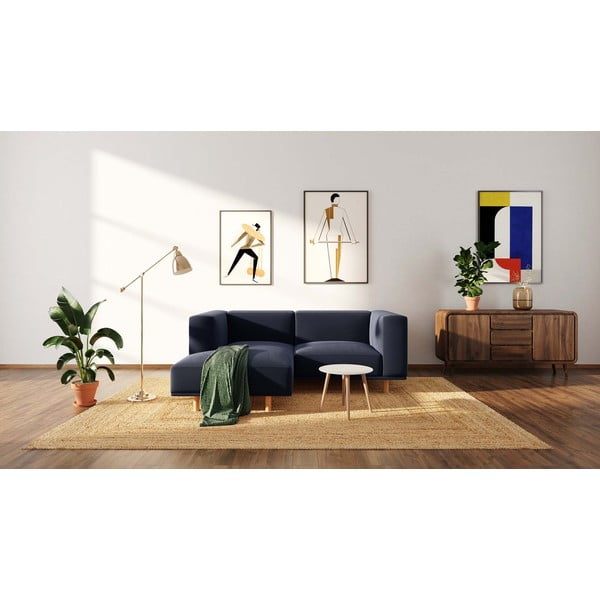 Divano angolare in velluto blu scuro (angolo sinistro) Kukumo - Ame Yens-image-1