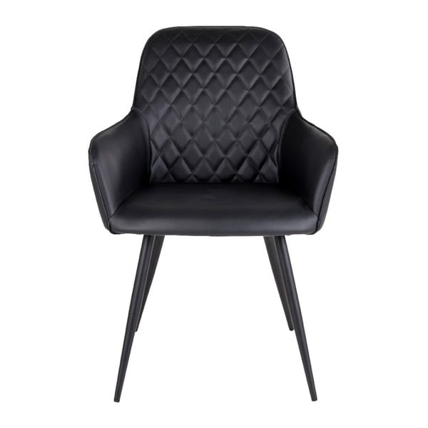 Set di sedie da pranzo nera in imbottito con braccioli 2 pz Harbo – House Nordic-image-2