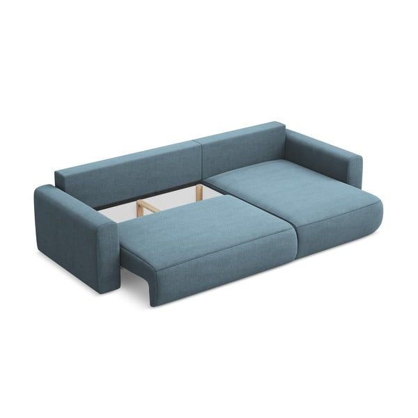 Divano angolare azzurro allungabile/con contenitore (con penisola a destra/con chaise lounge) Kapua – Makamii-image-3