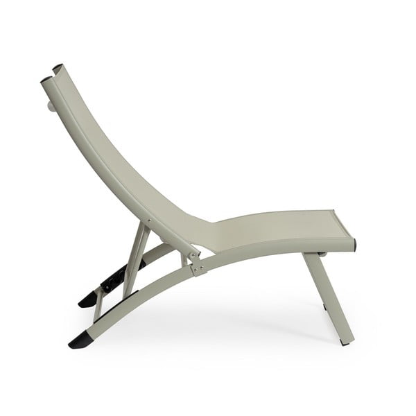 Sdraio da giardino grigio tortora in metallo regolabile/pieghevole Taylor – Bizzotto-image-1