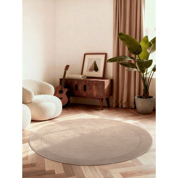 Tappeto rotondo beige in misto lana tessuto a mano ø 150 cm Kivi – Villeroy&Boch-image-2