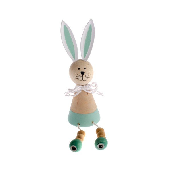 Dřevěná dekorace s detailem v modré barvě Dakls Happy Easter