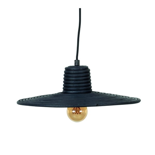 Lampadario nero con paralume in rattan con intensità regolabile ø 35 cm Balance – Zuiver