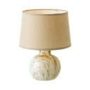 Lampada da tavolo in ceramica beige con paralume in tessuto (altezza 26,5 cm) - Casa Selección