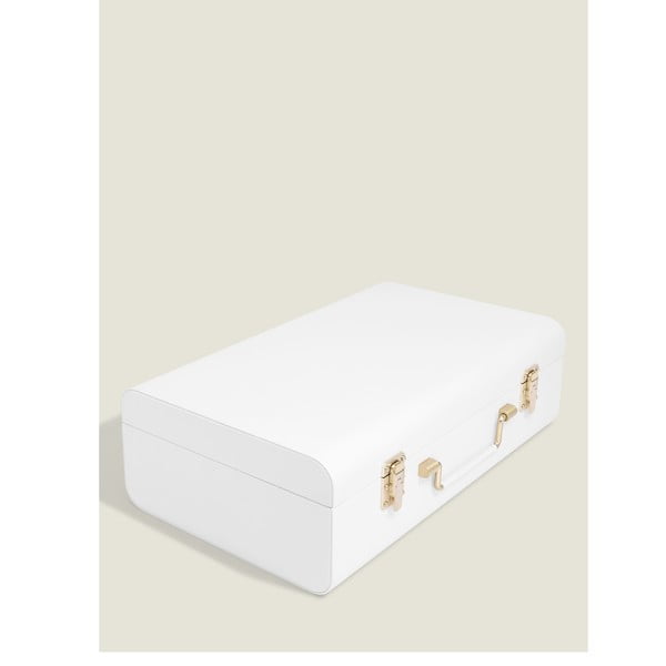 Scatola decorativa bianca in pelle artificiale 50x30x15 cm - Stackers-image-2