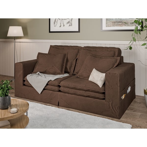 Divano marrone scuro 196 cm Nora – Ropez-image-3