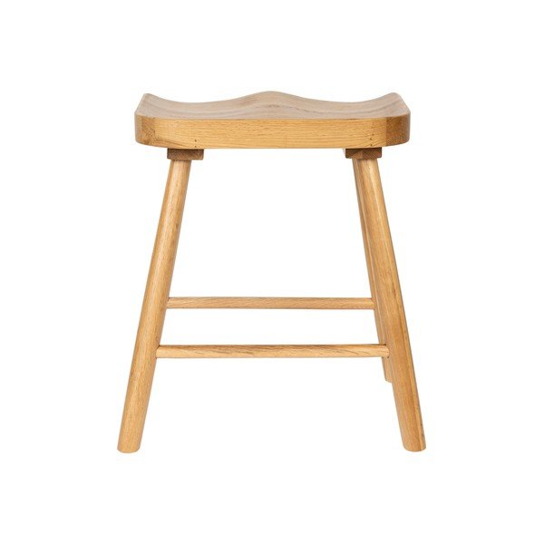 Sgabello di colore naturale in rovere massiccio Vander – White Label-image-4