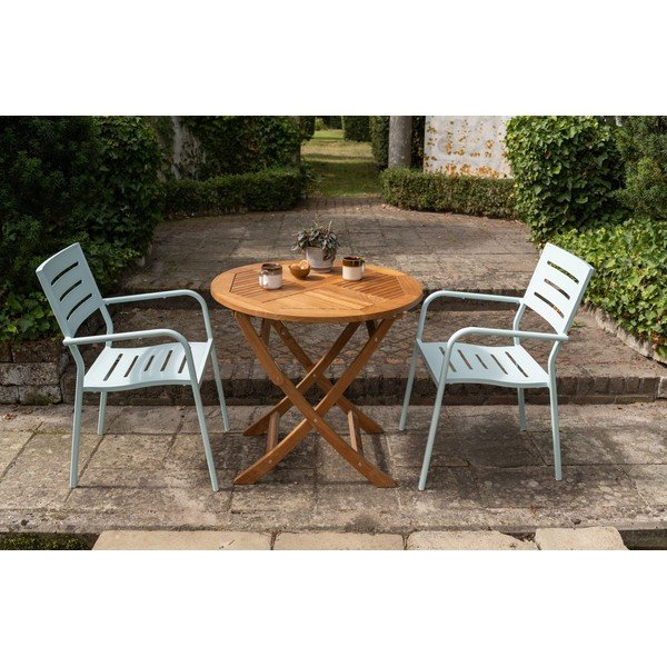 Sedia da giardino in metallo azzurro Hawaii - Exotan-image-1