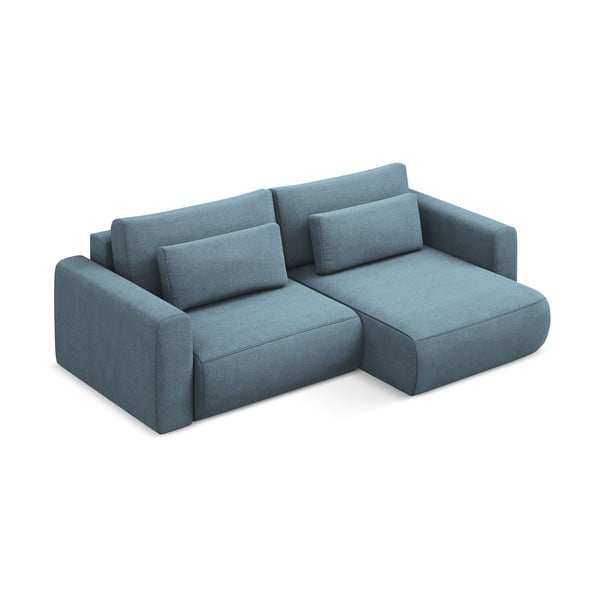 Divano angolare azzurro allungabile/con contenitore (con penisola a destra/con chaise lounge) Kapua – Makamii-image-2