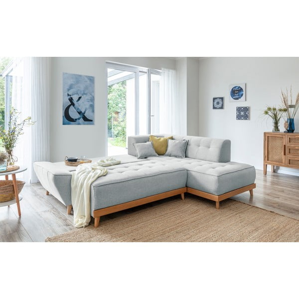 Divano letto angolare grigio chiaro L, angolo destro Dazzling Daisy - Miuform-image-4