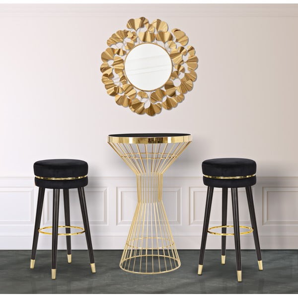 Sedia da bar nera/dorata in imbottito (altezza della seduta 74 cm) Paris – Mauro Ferretti-image-1