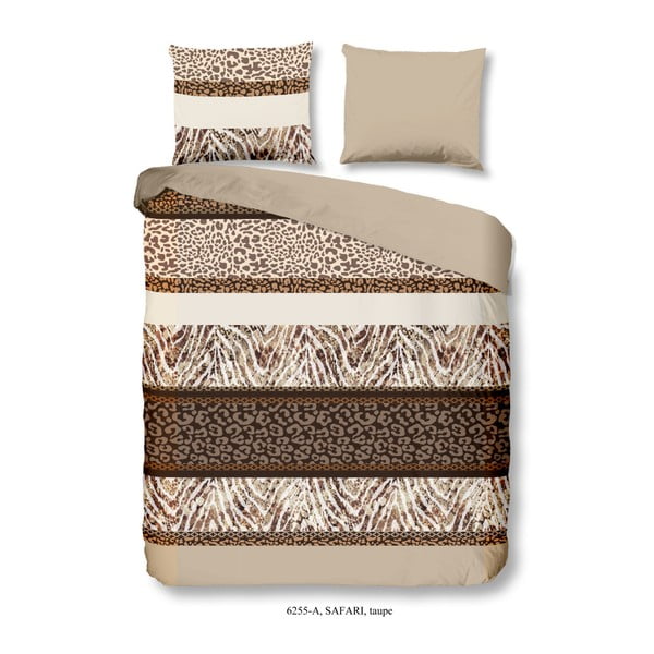 Biancheria da letto in cotone marrone Safari, 200 x 200 cm - Good Morning