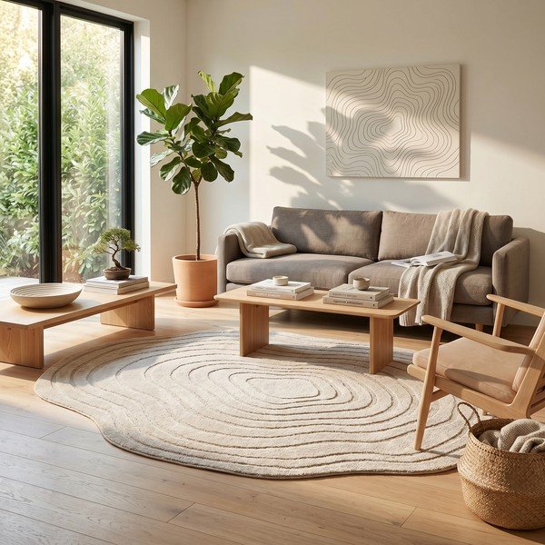 Tappeto beige 160x230 cm Pebble - ESTE-image-3