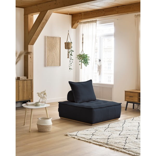 Poltrona blu scuro con rivestimento in ciniglia Elisa – Bobochic Paris-image-1