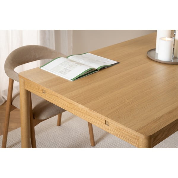 Tavolo da pranzo pieghevole in legno di quercia di colore naturale 100x200 cm Atlantic - Actona-image-4
