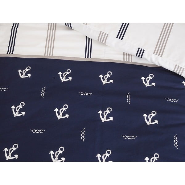 Biancheria da letto in crêpe blu scuro per letto singolo 140x200 cm Exclusive - B.E.S.-image-3