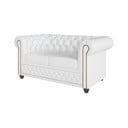 Divano bianco in similpelle 148 cm York - Ropez