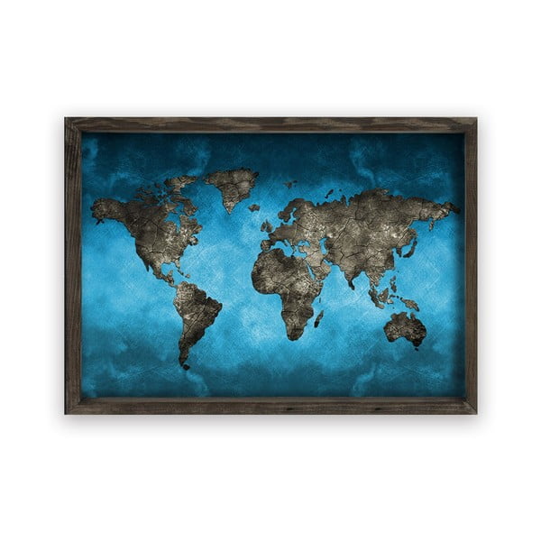 Quadro in cornice di legno Mondo notturno, 70 x 50 cm - Evila Originals