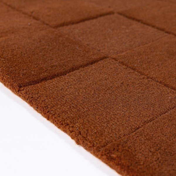 Tappeto color terracotta in lana tessuto a mano 120x170 cm Checkerboard – Flair Rugs-image-2