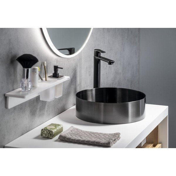 Rubinetto per lavandino in nero opaco verticale Pax – Sapho-image-4