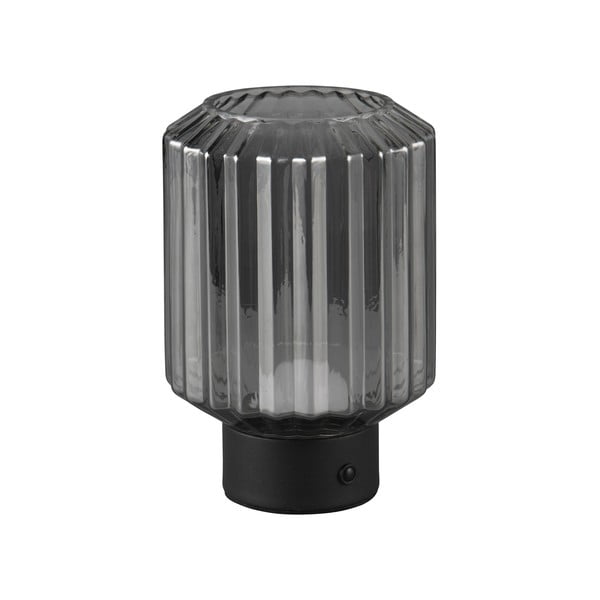 Lampada da tavolo LED dimmerabile nero-grigio con paralume in vetro (altezza 19,5 cm) Lord - Trio