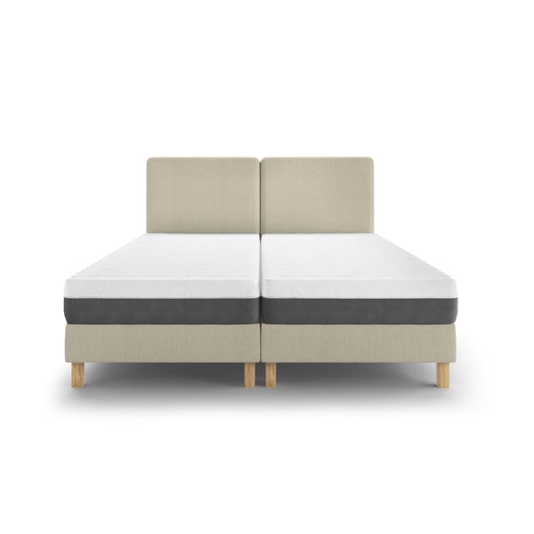 Letto matrimoniale imbottito beige con griglia 140x200 cm Lotus - Mazzini Beds-image-2