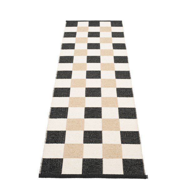 Passatoia da interno/esterno nera/color crema 70x240 cm Pix Black Vanilla – Pappelina