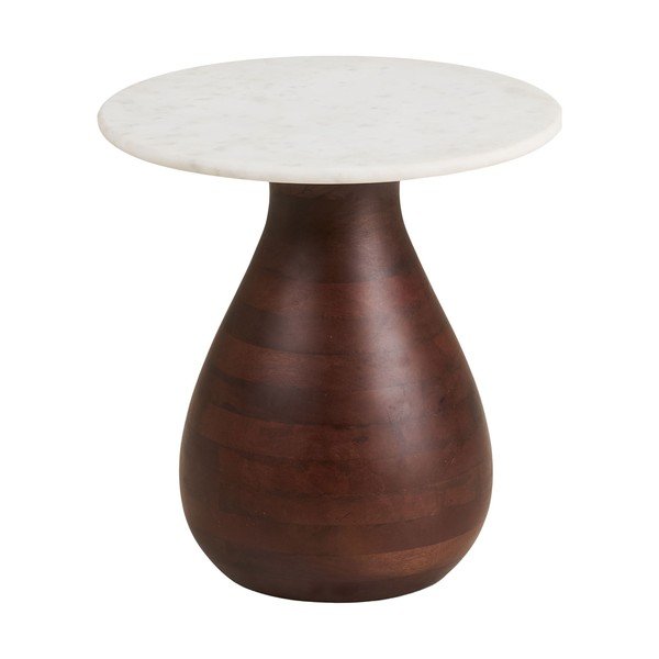 Tavolino rotondo con piano in marmo ø 40 cm Heide – House Nordic-image-2