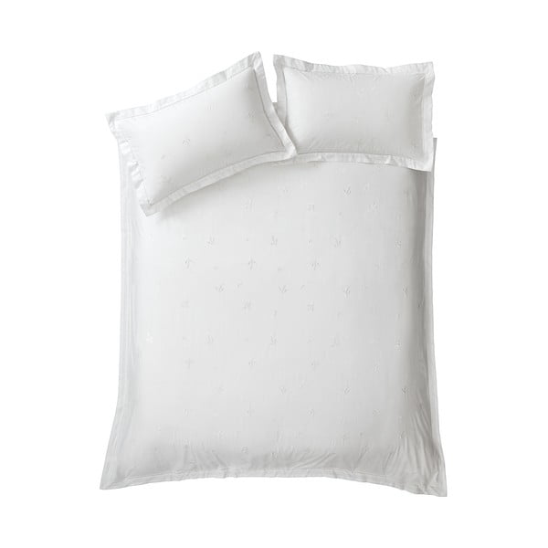 Biancheria da letto bianca in cotone per letto singolo 135x200 cm Lottie Floral Embroidery – Bianca