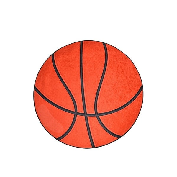 Tappeto arancione antiscivolo per bambini , ø 140 cm Basketball - Conceptum Hypnose