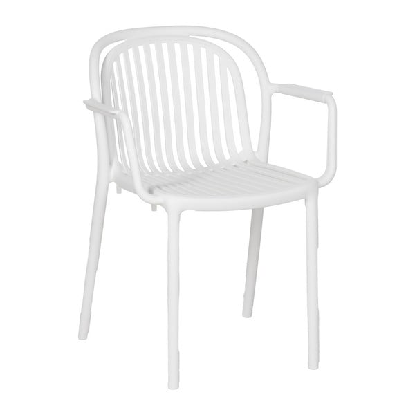 Sedia da pranzo bianca in plastica impilabile Alia – Ixia