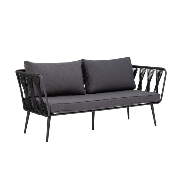 Divano da giardino nero in metallo Pavone – Bloomingville