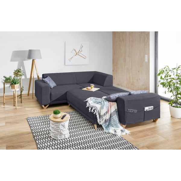 Divano angolare color antracite allungabile e con contenitore (con penisola a sinistra/a L) Classy Sophie – Miuform-image-4