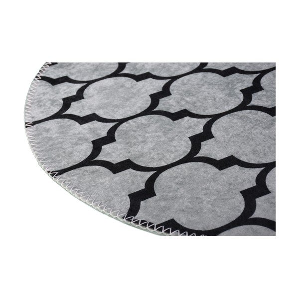 Tappeto rotondo lavabile grigio scuro ø 100 cm - Vitaus-image-2