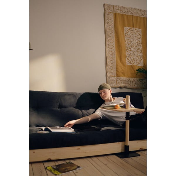 Divano letto in velluto a coste blu 196 cm Base - Karup Design-image-1