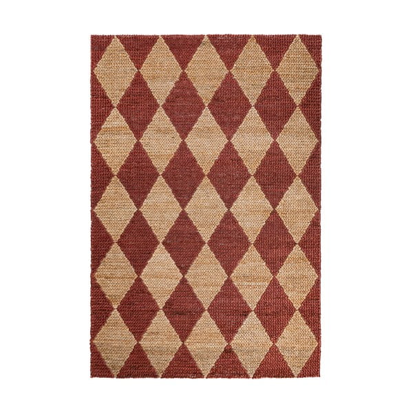 Tappeto color terracotta in misto iuta tessuto a mano 120x170 cm Effie Diamond – Flair Rugs
