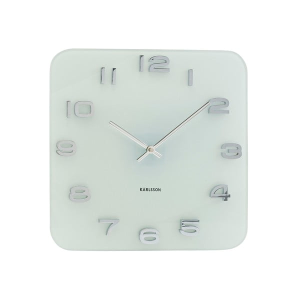 Orologio in vetro bianco Present Time Vintage - Karlsson